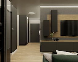 Projekt nowego mieszkania w ciemnych kolorach - Salon, styl industrialny - zdjęcie od Projekt do kwadratu - Homebook