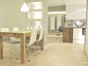 apartament Angelwings Wrocław - Średnia beżowa jadalnia w salonie, styl nowoczesny - zdjęcie od WOLAKDESIGN
