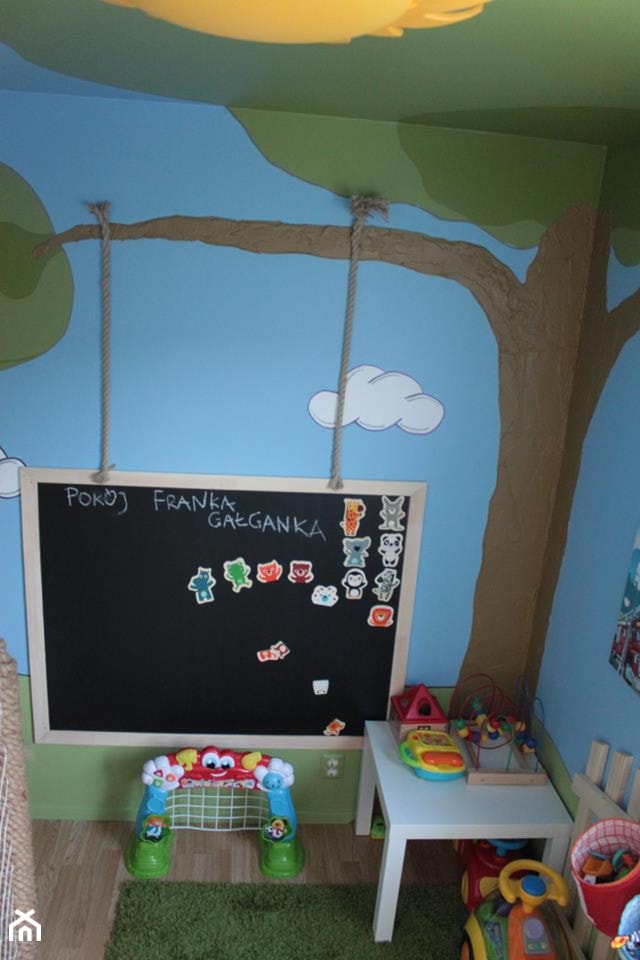 Mały niebieski zielony pokój dziecka dla dziecka dla chłopca dla dziewczynki - zdjęcie od siegierrap