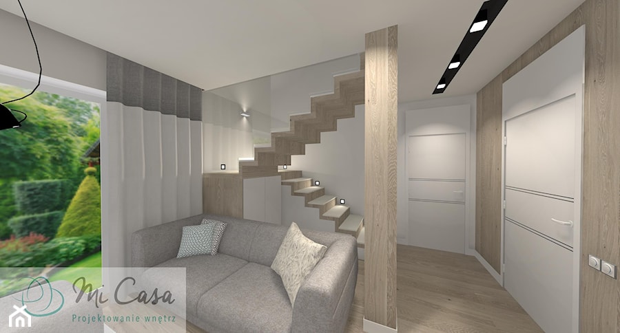 Dom w zabudowie szeregowej - Mierzyn - Schody, styl minimalistyczny - zdjęcie od Mi Casa. Projektowanie wnętrz
