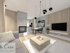Dom w zabudowie szeregowej - Mierzyn - Salon, styl minimalistyczny - zdjęcie od Mi Casa. Projektowanie wnętrz