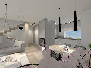 Dom w zabudowie szeregowej - Mierzyn - Salon, styl minimalistyczny - zdjęcie od Mi Casa. Projektowanie wnętrz