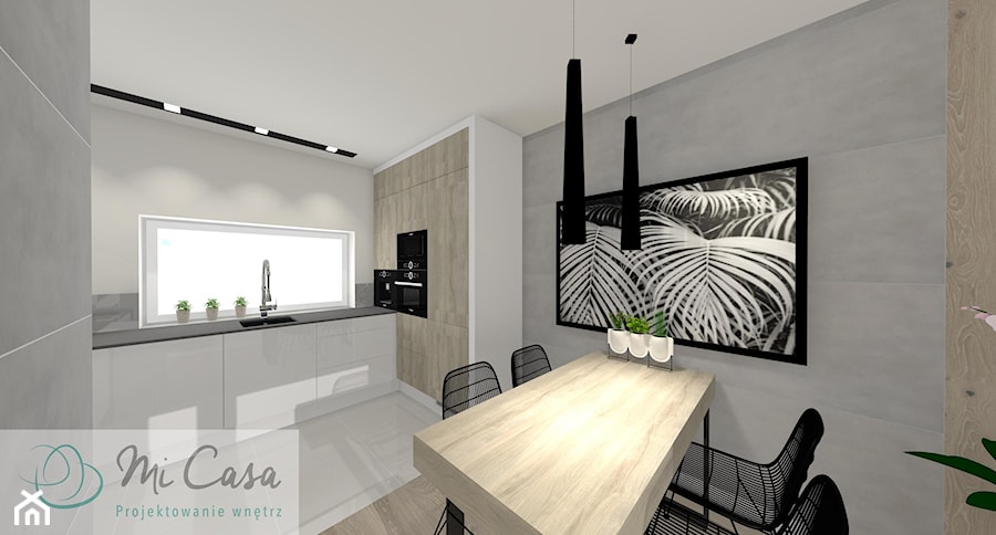 Dom w zabudowie szeregowej - Mierzyn - Jadalnia, styl minimalistyczny - zdjęcie od Mi Casa. Projektowanie wnętrz