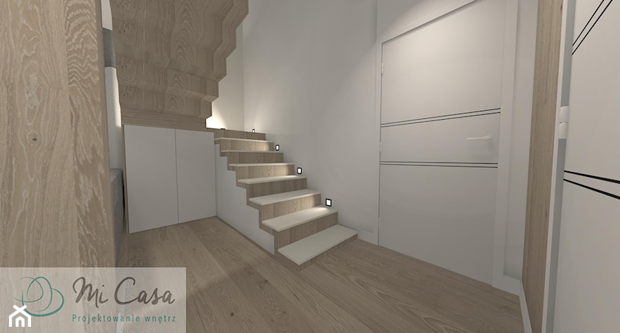 Dom w zabudowie szeregowej - Mierzyn - Schody, styl minimalistyczny - zdjęcie od Mi Casa. Projektowanie wnętrz