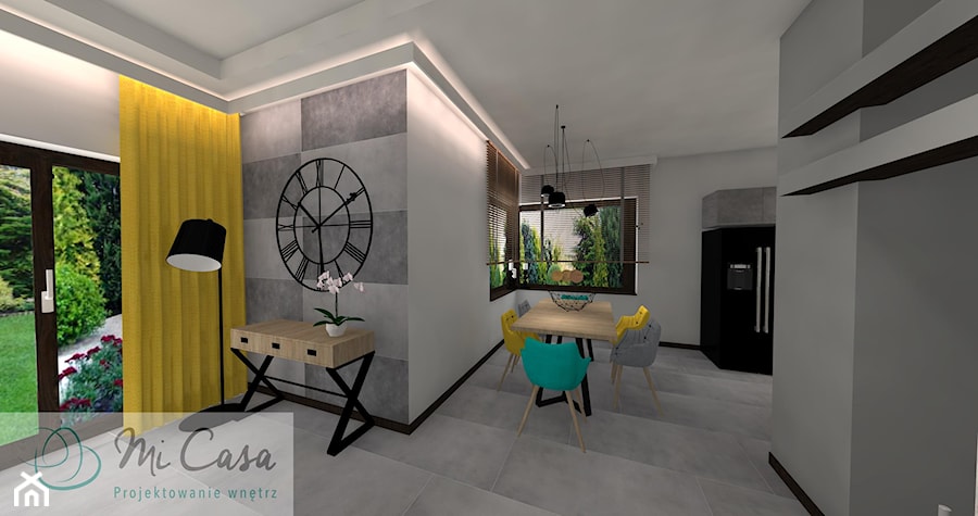 Dom w Dołujach - metamorfoza salonu - Jadalnia, styl nowoczesny - zdjęcie od Mi Casa. Projektowanie wnętrz