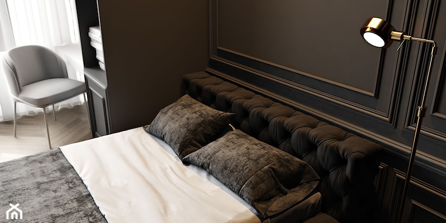 Nowoczesny klasyk - Mała czarna sypialnia - zdjęcie od Home design HD-m2