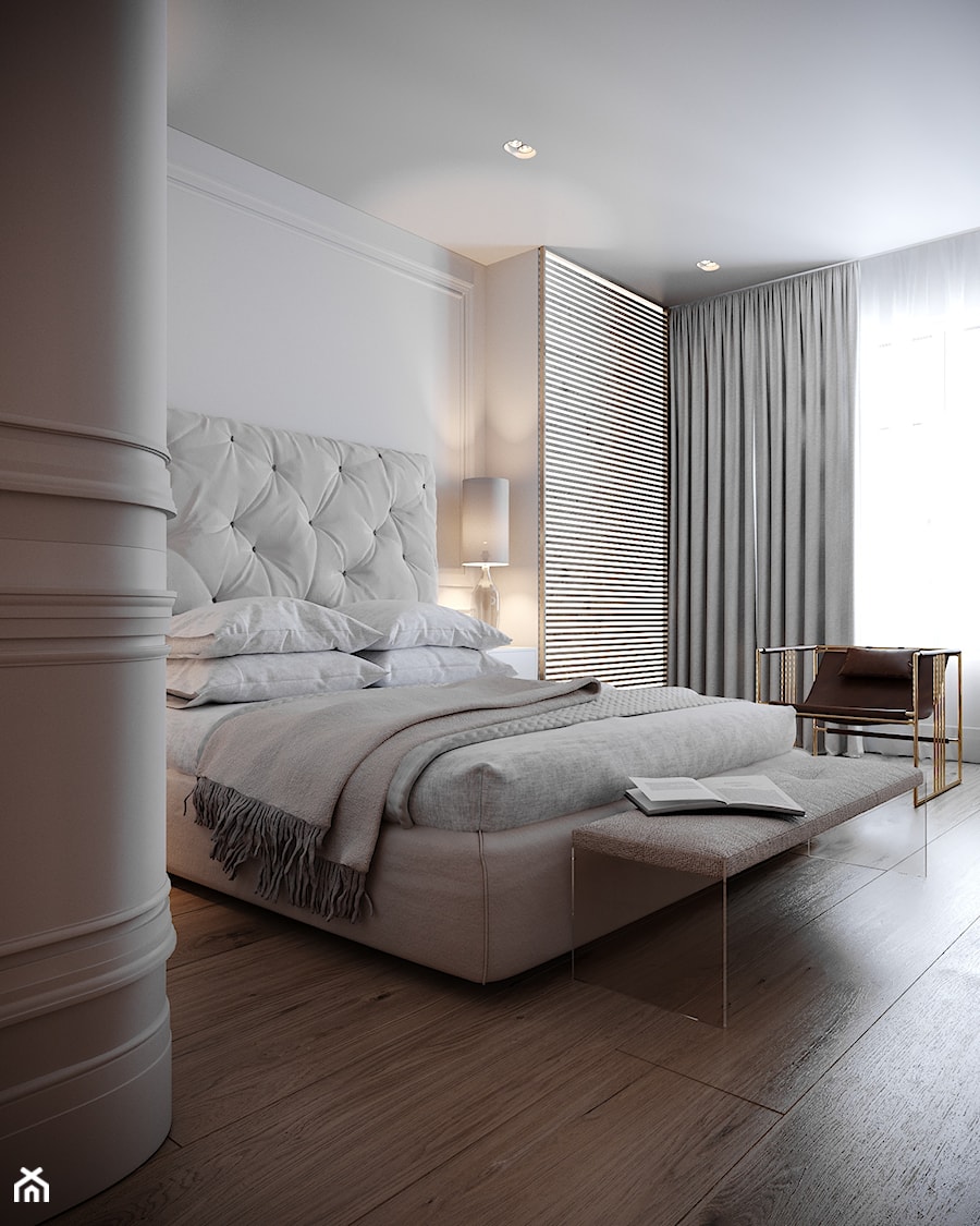 Modern Classic - Średnia biała sypialnia, styl nowoczesny - zdjęcie od Home design HD-m2
