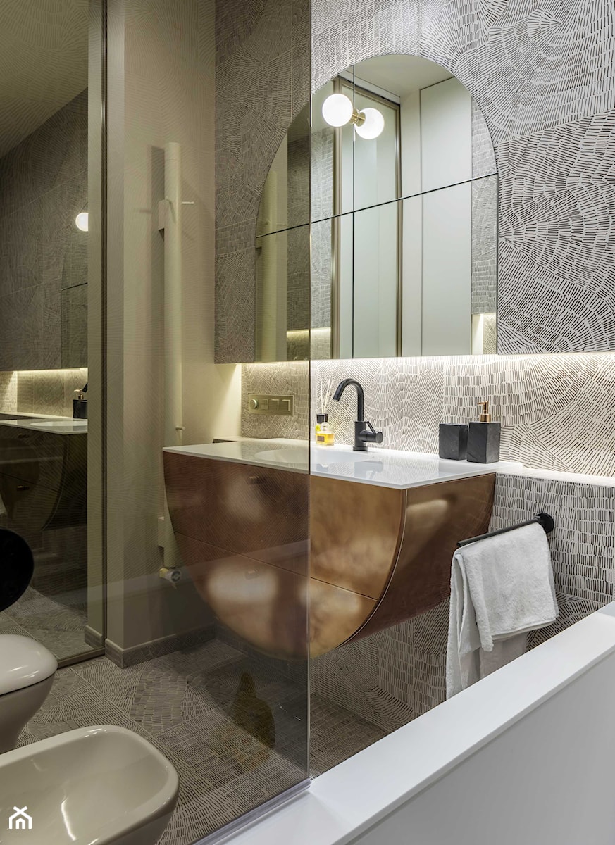 Contemporary art style - Mała bez okna z lustrem łazienka, styl nowoczesny - zdjęcie od Home design HD-m2