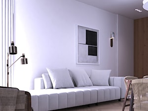 HD-1001 - Średni biały salon z jadalnią, styl nowoczesny - zdjęcie od Home design HD-m2
