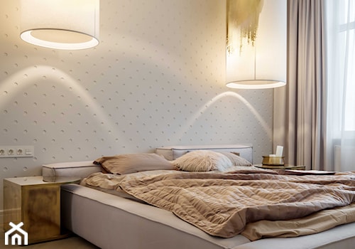 Contemporary art style - Mała szara sypialnia, styl nowoczesny - zdjęcie od Home design HD-m2
