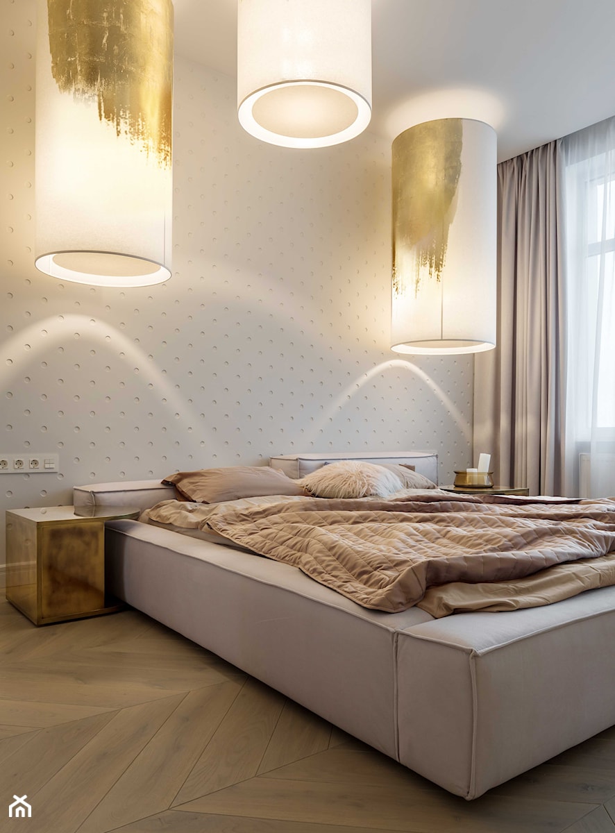 Contemporary art style - Mała szara sypialnia, styl nowoczesny - zdjęcie od Home design HD-m2