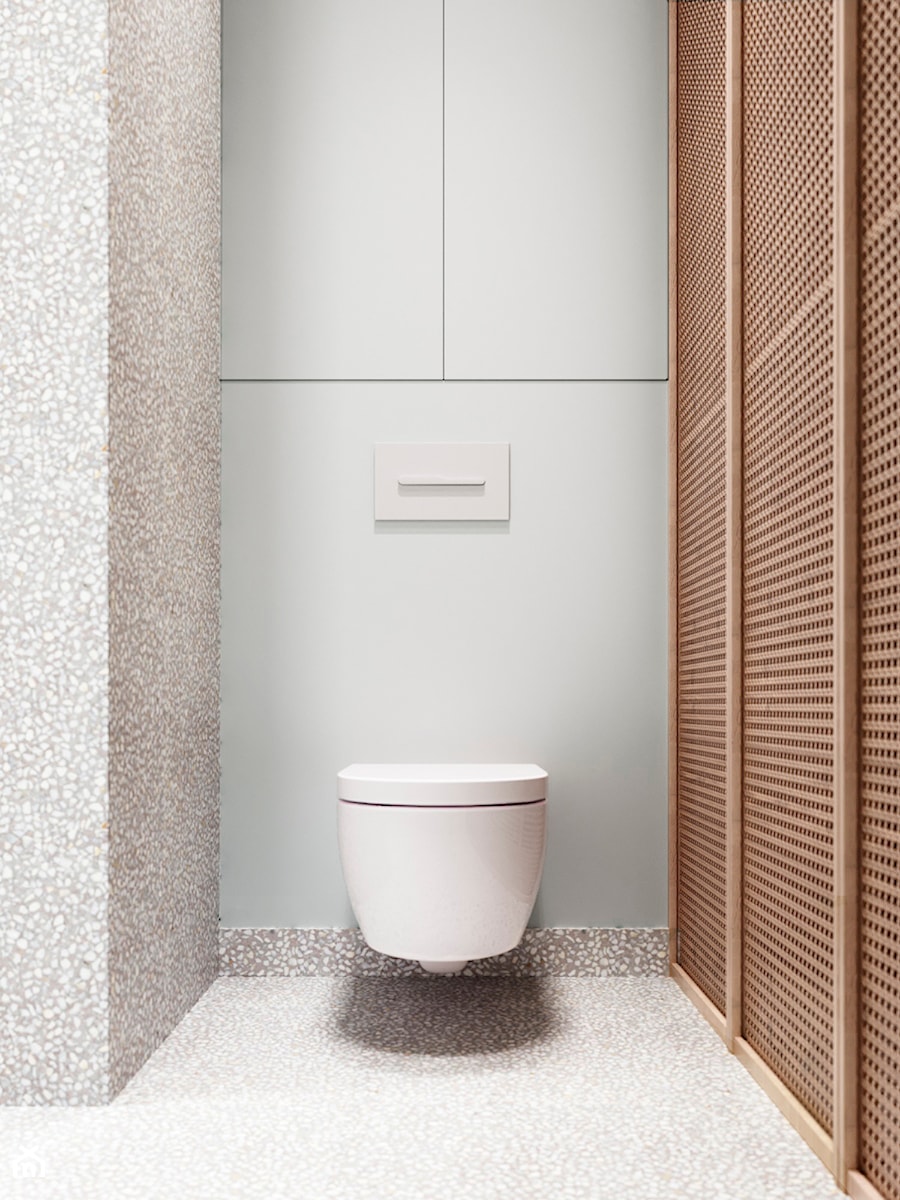 HD-1001 - Mała bez okna z marmurową podłogą łazienka z oknem, styl skandynawski - zdjęcie od Home design HD-m2
