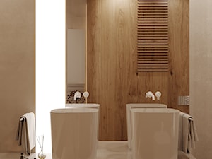 Modern Classic - Mała bez okna z lustrem z dwoma umywalkami z punktowym oświetleniem łazienka, styl nowoczesny - zdjęcie od Home design HD-m2
