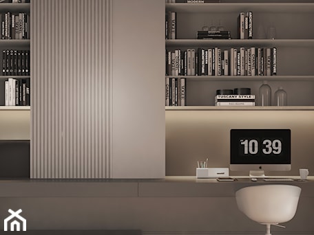 Aranżacje wnętrz - Biuro: HD-1001 - Biuro, styl minimalistyczny - Home design HD-m2. Przeglądaj, dodawaj i zapisuj najlepsze zdjęcia, pomysły i inspiracje designerskie. W bazie mamy już prawie milion fotografii!