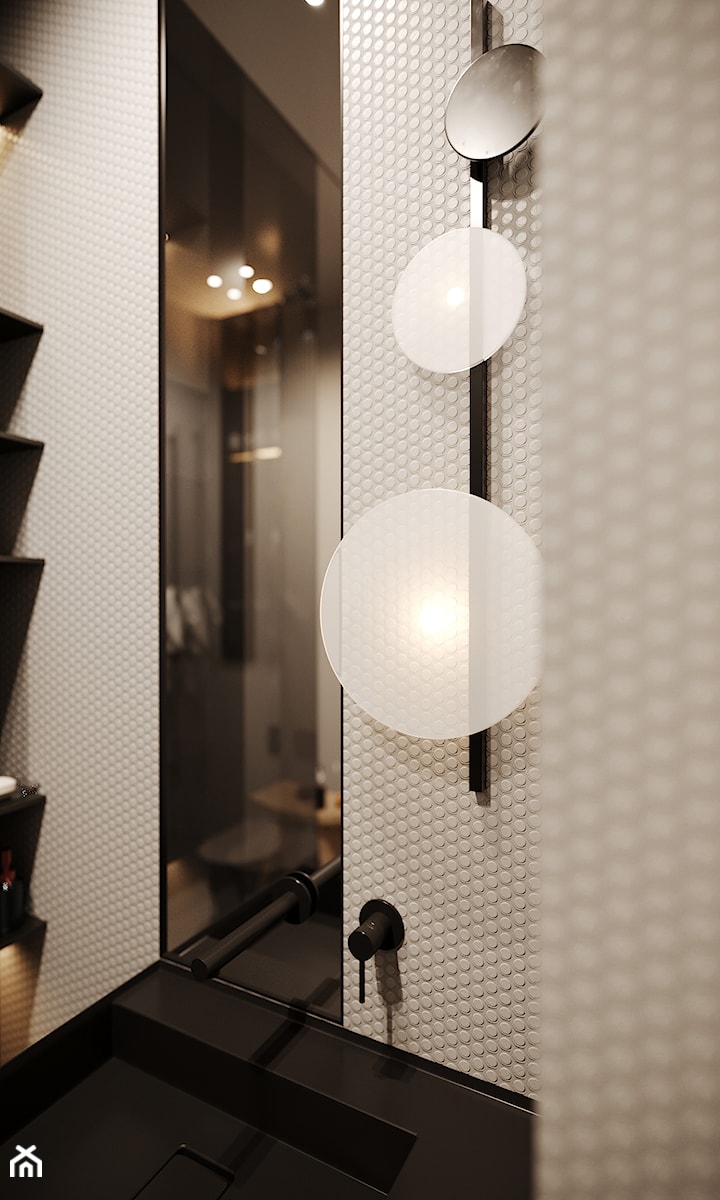 Modern Classic - Mała bez okna z lustrem z punktowym oświetleniem łazienka, styl nowoczesny - zdjęcie od Home design HD-m2