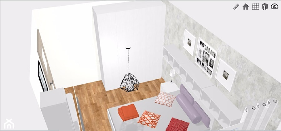 Widok 3 - projekt sypialni w VOX BOX - zdjęcie od Michał Łęgowski
