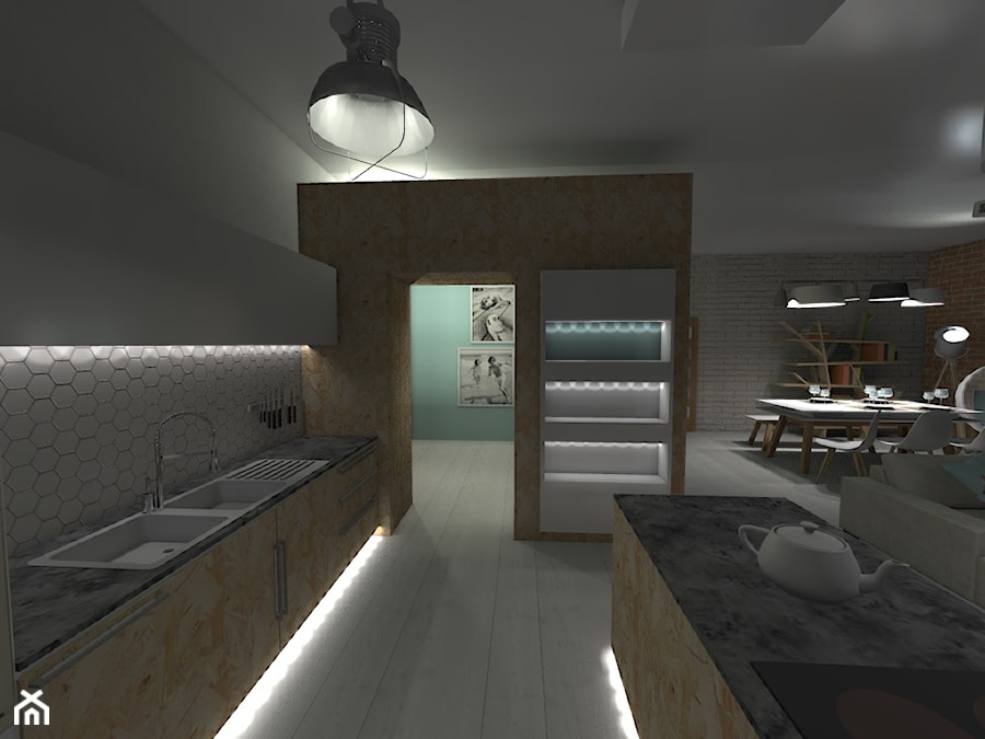 widok na kuchnię - zdjęcie od Projektownia