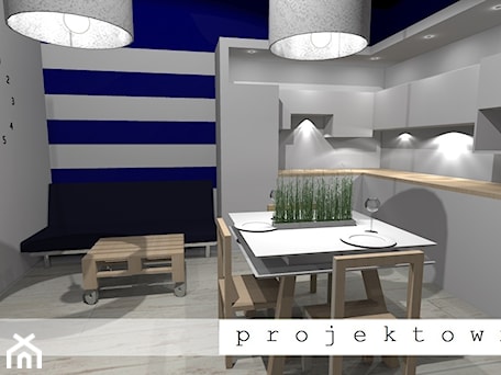 Aranżacje wnętrz - Jadalnia: Apartament marynistyczny - Jadalnia - Projektownia. Przeglądaj, dodawaj i zapisuj najlepsze zdjęcia, pomysły i inspiracje designerskie. W bazie mamy już prawie milion fotografii!