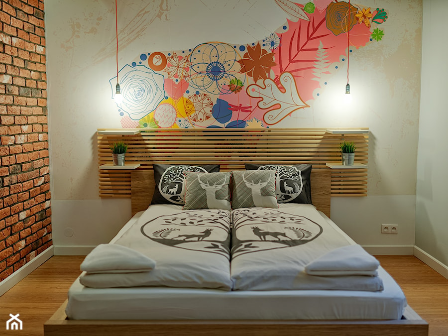 Apartament InsideKraków - Średnia biała sypialnia, styl skandynawski - zdjęcie od Projektownia