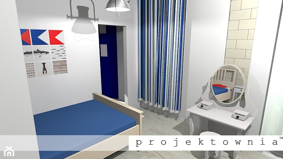 Apartament marynistyczny - Sypialnia - zdjęcie od Projektownia