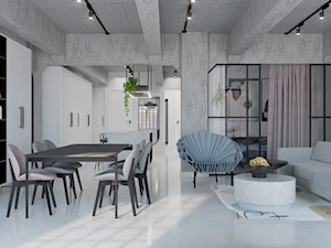 APARTAMENT | 6 - Salon, styl industrialny - zdjęcie od Karolina Czech-Białas Pracownia Architektury i Wnętrz