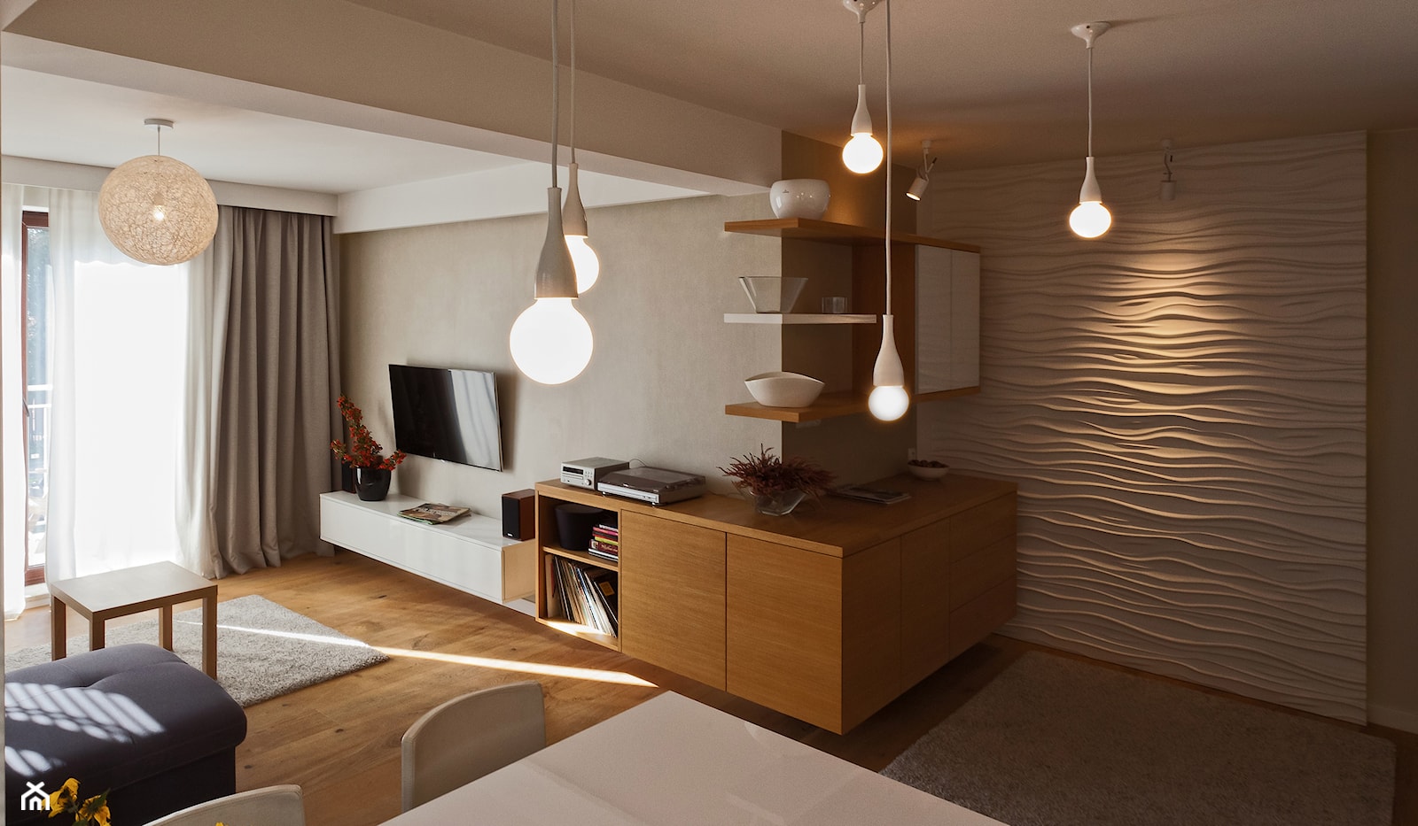 Apartament letni w Kątach Rybackich - Salon, styl nowoczesny - zdjęcie od InteriorIdea - Homebook