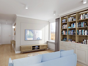 salon w jasnych, ciepłych kolorach - zdjęcie od ARCHIKREATORNIA