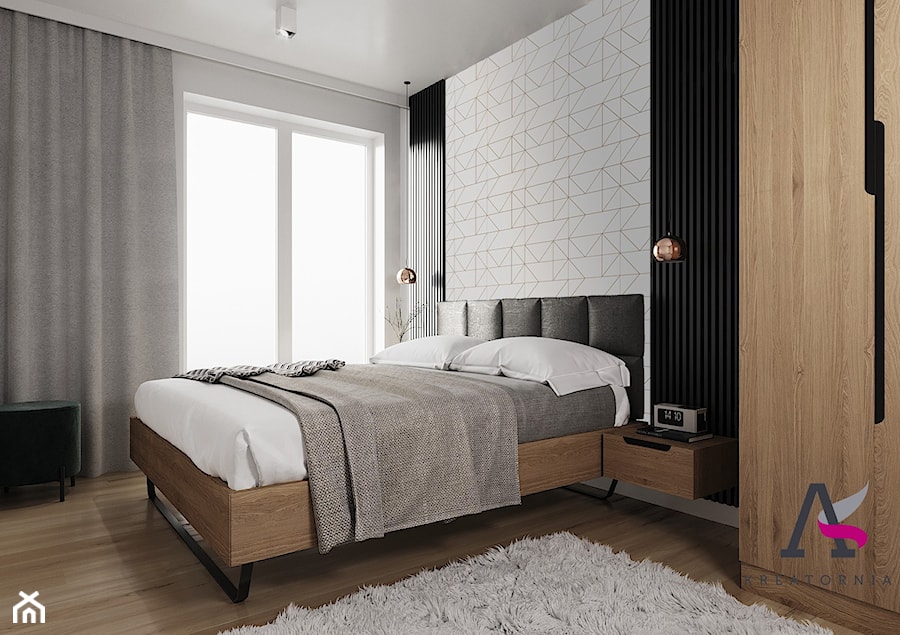 Mieszkanie w stylu nowoczesnym - Średnia biała sypialnia, styl nowoczesny - zdjęcie od ARCHIKREATORNIA