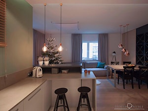 Realizacje - Średni salon z kuchnią z jadalnią, styl nowoczesny - zdjęcie od HOSTA MEBLE