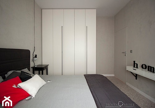Realizacje - Mała średnia szara sypialnia, styl nowoczesny - zdjęcie od HOSTA MEBLE