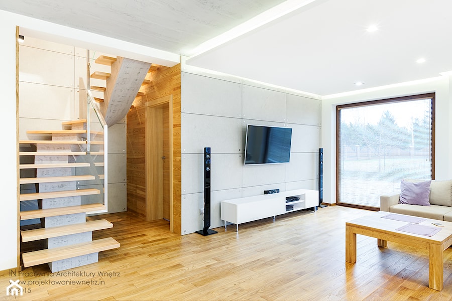Beton, drewno i biel - zdjęcie od IN Interior Design