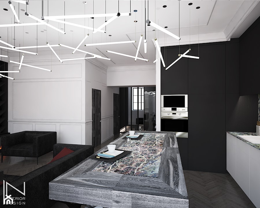 Apartament z klasycznym akcentem - Kuchnia, styl nowoczesny - zdjęcie od IN Interior Design