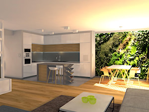 salon z aneksem kuchennym - zdjęcie od AL-PROJEKT Studio Projektowania Wnętrz