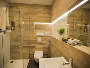 Kopciuszek - Mała bez okna z lustrem łazienka, styl nowoczesny - zdjęcie od Izabela Śmigórska - projektowanie wnętrz