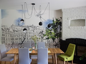 Kopciuszek - Mały biały salon z jadalnią, styl nowoczesny - zdjęcie od Izabela Śmigórska - projektowanie wnętrz