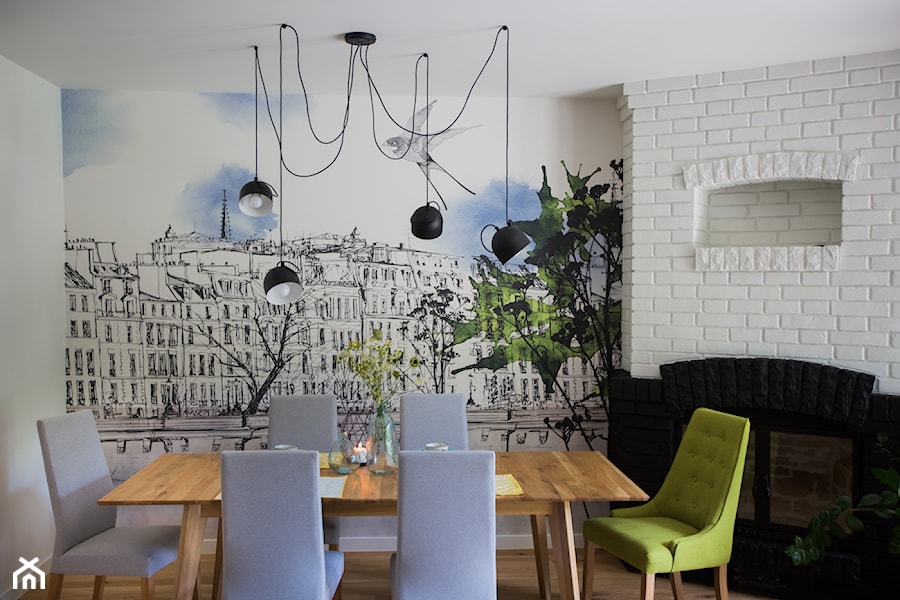 Kopciuszek - Mały biały salon z jadalnią, styl nowoczesny - zdjęcie od Izabela Śmigórska - projektowanie wnętrz