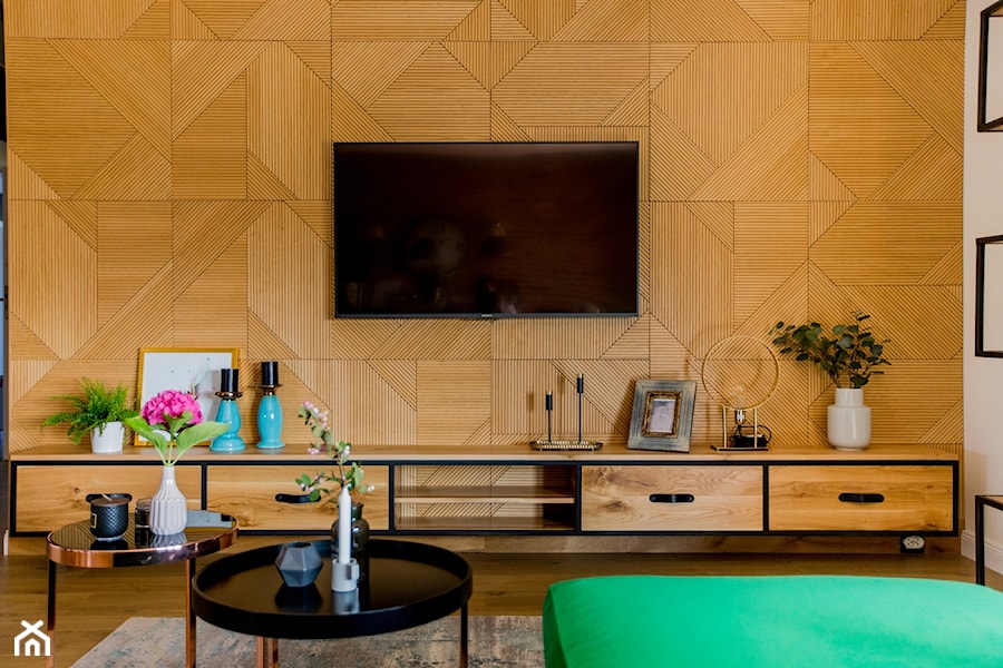 Zielono mi - Średni szary salon, styl nowoczesny - zdjęcie od Izabela Śmigórska - projektowanie wnętrz