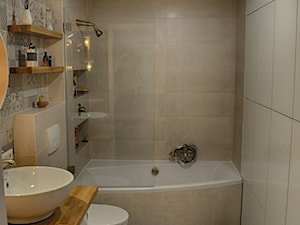 Łazienka patchworkowa - Mała bez okna łazienka, styl rustykalny - zdjęcie od rebelle.concept