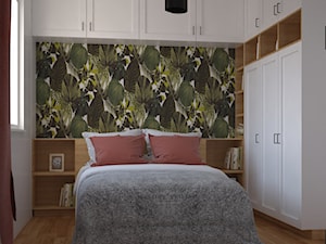 Małe mieszkanie w kobiecym stylu - Średnia biała sypialnia - zdjęcie od kfprojekty