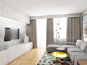 Mieszkanie 40m2, Kraków, Krowodrza - Mały biały salon, styl nowoczesny - zdjęcie od pim concept