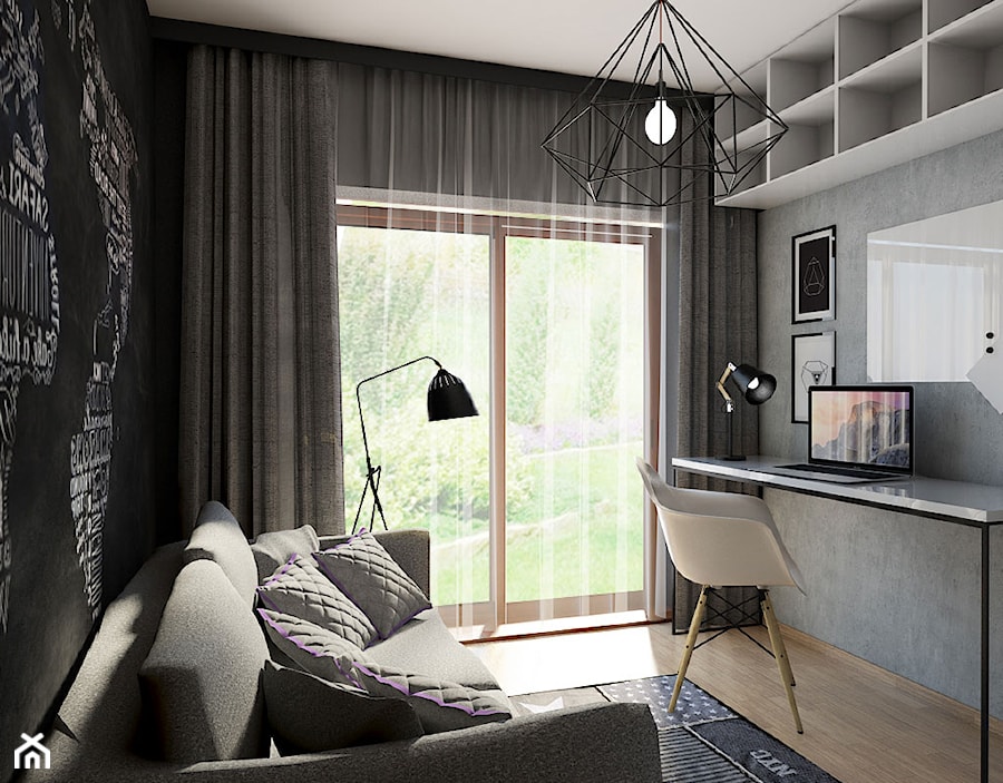 Projekt mieszkania 90 m2 w Krakowie - Biuro, styl nowoczesny - zdjęcie od pim concept