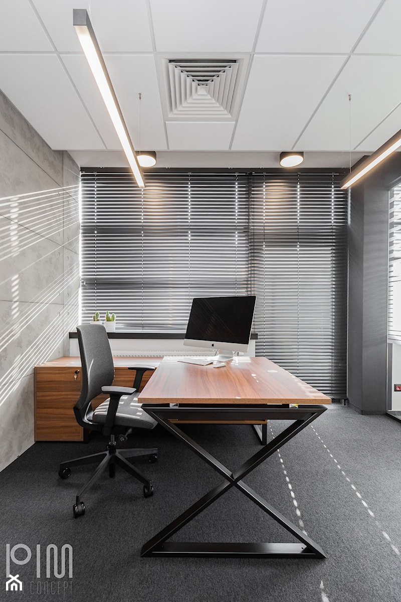 Biuro NutriCon - Średnie szare biuro, styl nowoczesny - zdjęcie od pim concept