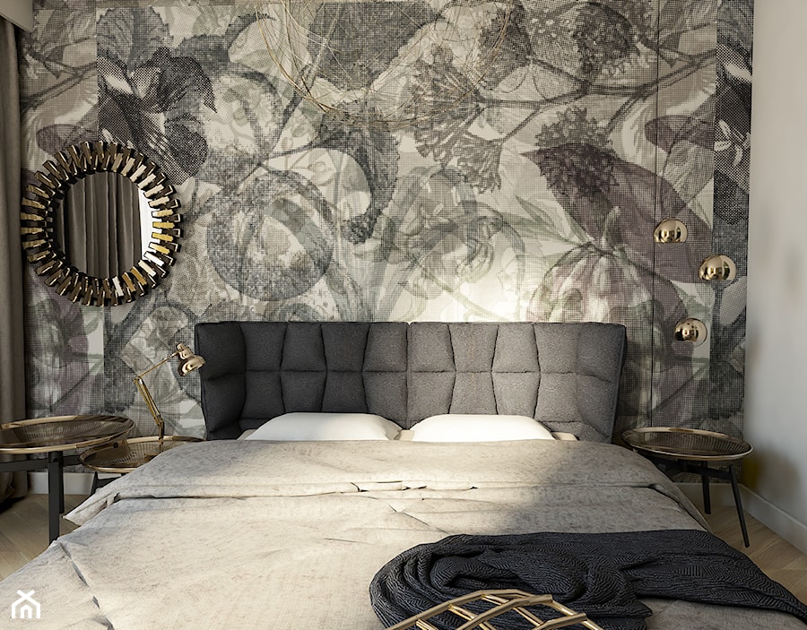 Ekskluzywny apartament w Krakowie - Mała szara sypialnia, styl nowoczesny - zdjęcie od pim concept