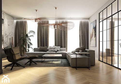 Ekskluzywny apartament w Krakowie - Mały biały salon, styl nowoczesny - zdjęcie od pim concept