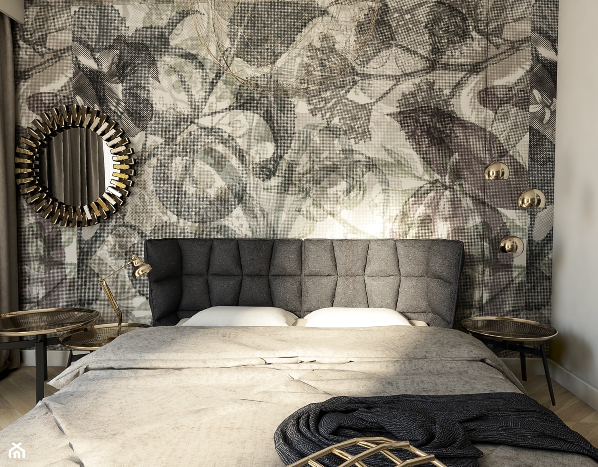 Ekskluzywny apartament w Krakowie - Mała szara sypialnia, styl nowoczesny - zdjęcie od pim concept - Homebook