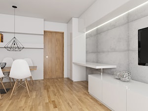 Mieszkanie 40m2, Kraków, Krowodrza - Średnia biała jadalnia w salonie, styl nowoczesny - zdjęcie od pim concept