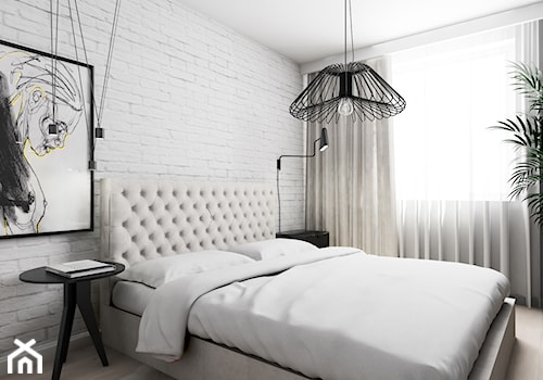 Mieszkanie 50m2, Kraków - Średnia biała sypialnia, styl glamour - zdjęcie od pim concept