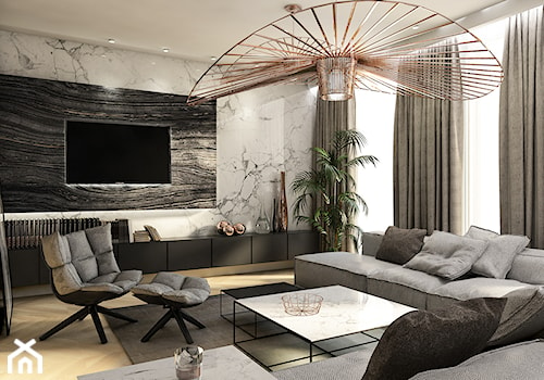 Ekskluzywny apartament w Krakowie - Średni biały salon, styl nowoczesny - zdjęcie od pim concept