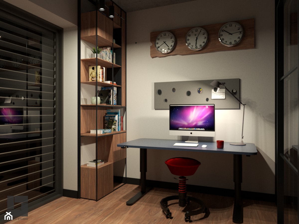 Domowe biuro w stylu industrialnym - zdjęcie od TATAMI STUDIO - Homebook