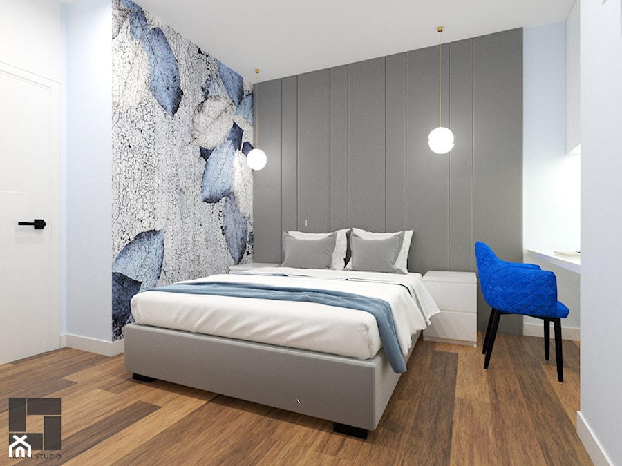 Szaro-niebieska sypialnia - zdjęcie od TATAMI STUDIO